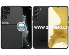 Magnetic Hold dėklas nugarėlė Samsung Galaxy S22 5G telefonui juodos spalvos