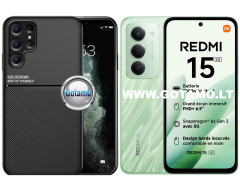 Magnetic Hold dėklas nugarėlė Xiaomi Redmi 15 telefonui juodos spalvos