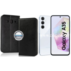 Samsung Galaxy A35 dėklai ir apsauginiai stiklai - Re-Cap magnetinis dėklas Samsung Galaxy A35 mobiliajam telefonui juodos spalvos