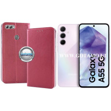 Samsung Galaxy A55 dėklai ir apsauginiai stiklai - Re-Cap magnetinis dėklas Samsung Galaxy A55 mobiliajam telefonui tamsiai raudonos (bordo) spalvos