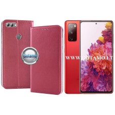 Samsung Galaxy S20 FE dėklai ir apsauginiai stiklai - Re-Cap magnetinis dėklas Samsung Galaxy S20 FE mobiliajam telefonui tamsiai raudonos (bordo) spalvos