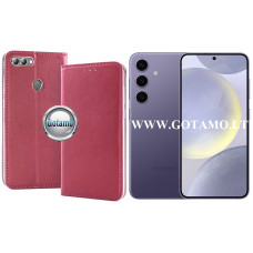 Samsung Galaxy S24 dėklai ir apsauginiai stiklai - Re-Cap magnetinis dėklas Samsung Galaxy S24 mobiliajam telefonui tamsiai raudonos (bordo) spalvos
