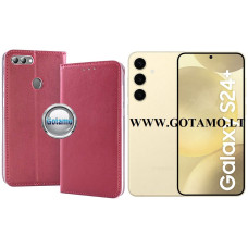 Re-Cap magnetinis dėklas Samsung Galaxy S24+ (S24 Plus) mobiliajam telefonui bordo spalvos