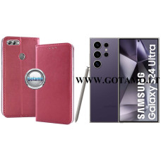 Re-Cap magnetinis dėklas Samsung Galaxy S24 Ultra mobiliajam telefonui bordo spalvos
