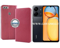 Re-Cap magnetinis dėklas Xiaomi Redmi 13C, Xiaomi Poco C65 mobiliesiems telefonams tamsiai raudonos (bordo) spalvos