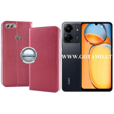 Xiaomi Redmi 13C, 13C 5G, Xiaomi Poco C65 dėklai ir apsauginiai stiklai - Re-Cap magnetinis dėklas Xiaomi Redmi 13C, Xiaomi Redmi 13C 5G, Xiaomi Poco C65 mobiliesiems telefonams tamsiai raudonos (bordo) spalvos