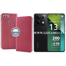 Re-Cap magnetinis dėklas Xiaomi Redmi Note 13 Pro 5G, Xiaomi Poco X6 mobiliesiems telefonams bordo spalvos