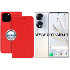 Honor 70 dėklai ir apsauginiai stiklai - Re-Grid magnetinis dėklas Honor 70 telefonui raudonos spalvos