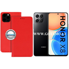Honor X8 dėklai ir apsauginiai stiklai - Re-Grid magnetinis dėklas Honor X8 telefonui raudonos spalvos