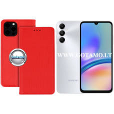 Samsung Galaxy A05s dėklai ir apsauginiai stiklai - Re-Grid magnetinis dėklas Samsung Galaxy A05s telefonui raudonos spalvos