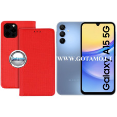 Re-Grid magnetinis dėklas Samsung Galaxy A15, Samsung Galaxy A15 5G telefonams raudonos spalvos