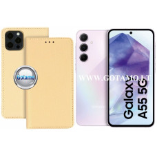 Re-Grid magnetinis dėklas Samsung Galaxy A55 telefonui aukso spalvos