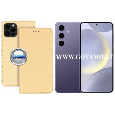 Samsung Galaxy S24 dėklai ir apsauginiai stiklai - Re-Grid magnetinis dėklas Samsung Galaxy S24 telefonui aukso spalvos