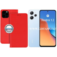 Xiaomi Redmi 12, Xiaomi Redmi 12 5G dėklai ir apsauginiai stiklai - Re-Grid magnetinis dėklas Xiaomi Redmi 12, Xiaomi Redmi 12 5G telefonams raudonos spalvos