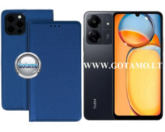 Re-Grid magnetinis dėklas Xiaomi Redmi 13C, Xiaomi Poco C65 telefonams mėlynos spalvos