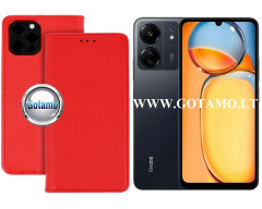 Re-Grid magnetinis dėklas Xiaomi Redmi 13C, Xiaomi Poco C65 telefonams raudonos spalvos