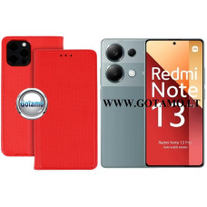 Re-Grid magnetinis dėklas Xiaomi Redmi Note 13 Pro 4G, Xiaomi Poco M6 Pro telefonams raudonos spalvos