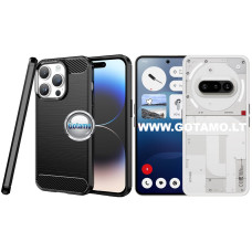 Siege dėklas nugarėlė Nothing Phone 3a Pro telefonui juodos spalvos