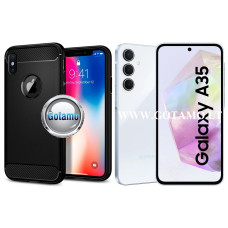 Samsung Galaxy A35 dėklai ir apsauginiai stiklai - Siege dėklas nugarėlė Samsung Galaxy A35 mobiliajam telefonui juodos spalvos