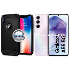 Samsung Galaxy A55 dėklai ir apsauginiai stiklai - Siege dėklas nugarėlė Samsung Galaxy A55 mobiliajam telefonui juodos spalvos