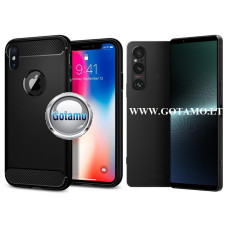- Siege dėklas nugarėlė Sony Xperia 1 V mobiliajam telefonui juodos spalvos