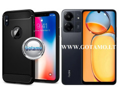 Siege dėklas nugarėlė Xiaomi Redmi 13C, Xiaomi Poco C65 mobiliesiems telefonams juodos spalvos