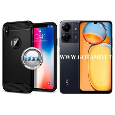 Siege dėklas nugarėlė Xiaomi Redmi 13C, Xiaomi Redmi 13C 5G, Xiaomi Poco C65 mobiliesiems telefonams juodos spalvos