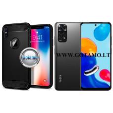 Xiaomi Redmi Note 11, Xiaomi Redmi Note 11S dėklai ir apsauginiai stiklai - Siege dėklas nugarėlė Xiaomi Redmi Note 11, Xiaomi Redmi Note 11S mobiliesiems telefonams juodos spalvos