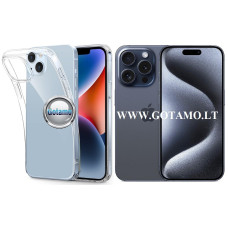 Apple iPhone 15 Pro dėklai ir apsauginiai stiklai - Skin silikoninis dėklas 1MM storio Apple iPhone 15 Pro telefonui