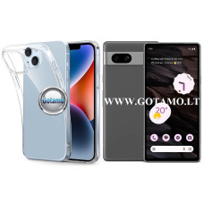 Google Pixel 7a dėklai ir apsauginiai stiklai - Skin silikoninis dėklas 1MM storio Google Pixel 7a telefonui