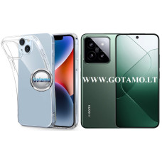 Xiaomi 14 dėklai ir apsauginiai stiklai - Skin silikoninis dėklas 1MM storio Xiaomi 14 telefonui