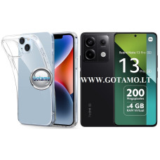 Xiaomi Redmi Note 13 Pro 5G, Xiaomi Poco X6 dėklai ir apsauginiai stiklai - Skin silikoninis dėklas 1MM storio Xiaomi Redmi Note 13 Pro 5G, Xiaomi Poco X6 telefonams