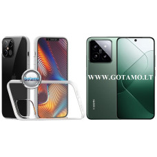 Xiaomi 14 dėklai ir apsauginiai stiklai - Skin silikoninis dėklas 2MM storio Xiaomi 14 telefonui