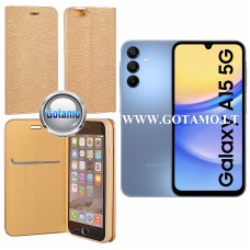 Samsung Galaxy A15, Samsung Galaxy A15 5G dėklai ir apsauginiai stiklai - Vennus Diary magnetinis dėklas Samsung Galaxy A15, Samsung Galaxy A15 5G telefonams aukso spalvos