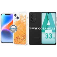 Samsung Galaxy A33 5G dėklai ir apsauginiai stiklai - Waterfall3 dėklas nugarėlė Samsung Galaxy A33 5G telefonui aukso spalvos