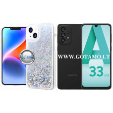 Samsung Galaxy A33 5G dėklai ir apsauginiai stiklai - Waterfall3 dėklas nugarėlė Samsung Galaxy A33 5G telefonui sidabro spalvos