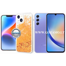 Samsung Galaxy A34 dėklai ir apsauginiai stiklai - Waterfall3 dėklas nugarėlė Samsung Galaxy A34 telefonui aukso spalvos