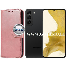 Samsung Galaxy S22 5G dėklai ir apsauginiai stiklai - Wing dėklas knygelė Samsung Galaxy S22 5G telefonui rožinės spalvos