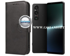 Wing dėklas knygelė Sony Xperia 1 IV, Sony Xperia 1 V telefonams juodos spalvos