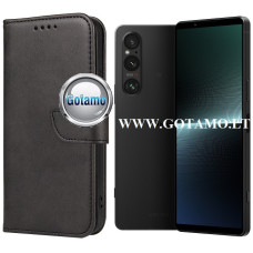 Sony Xperia 1 V dėklai ir apsauginiai stiklai - Wing dėklas knygelė Sony Xperia 1 V telefonui juodos spalvos