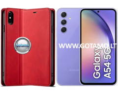 Galant magnetinis dėklas Samsung Galaxy A54 telefonui raudonos spalvos