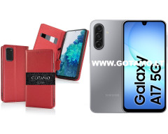 Gotamo Vintage natūralios odos dėklas Samsung Galaxy A17 telefonui bordo spalvos Gotamo Vintage natūralios odos dėklas Samsung Galaxy A17 telefonui bordo spalvos