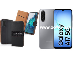 Gotamo Vintage natūralios odos dėklas Samsung Galaxy A17 telefonui juodos spalvos Gotamo Vintage natūralios odos dėklas Samsung Galaxy A17 telefonui juodos spalvos