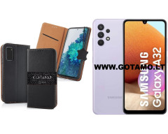 Gotamo Vintage natūralios odos dėklas Samsung Galaxy A32 telefonui juodos spalvos Gotamo Vintage natūralios odos dėklas Samsung Galaxy A32 telefonui juodos spalvos