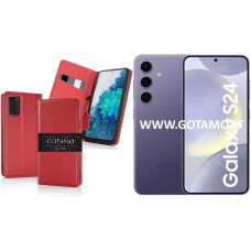 Gotamo Vintage natūralios odos dėklas Samsung Galaxy S24 telefonui bordo spalvos Gotamo Vintage natūralios odos dėklas Samsung Galaxy S24 telefonui bordo spalvos