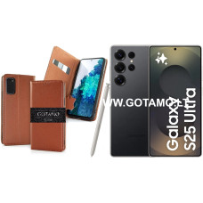 Gotamo Vintage natūralios odos dėklas Samsung Galaxy S25 Ultra telefonui rudos spalvos Gotamo Vintage natūralios odos dėklas Samsung Galaxy S25 Ultra telefonui rudos spalvos