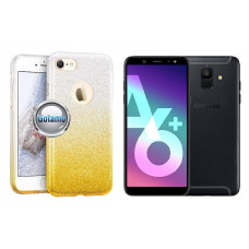 Samsung Galaxy A6 Plus (2018) dėklai ir apsauginiai stiklai - iLLuminaTe silikoninis dėklas nugarėlė Samsung Galaxy A6 Plus (2018) telefonui aukso spalvos