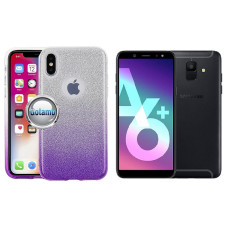 Samsung Galaxy A6 Plus (2018) dėklai ir apsauginiai stiklai - iLLuminaTe silikoninis dėklas nugarėlė Samsung Galaxy A6 Plus (2018) telefonui violetinės spalvos