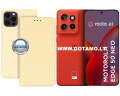 Re-Grid magnetinis dėklas Motorola Edge 50 Neo telefonui aukso spalvos