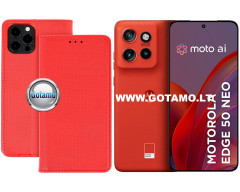 Re-Grid magnetinis dėklas Motorola Edge 50 Neo telefonui raudonos spalvos
